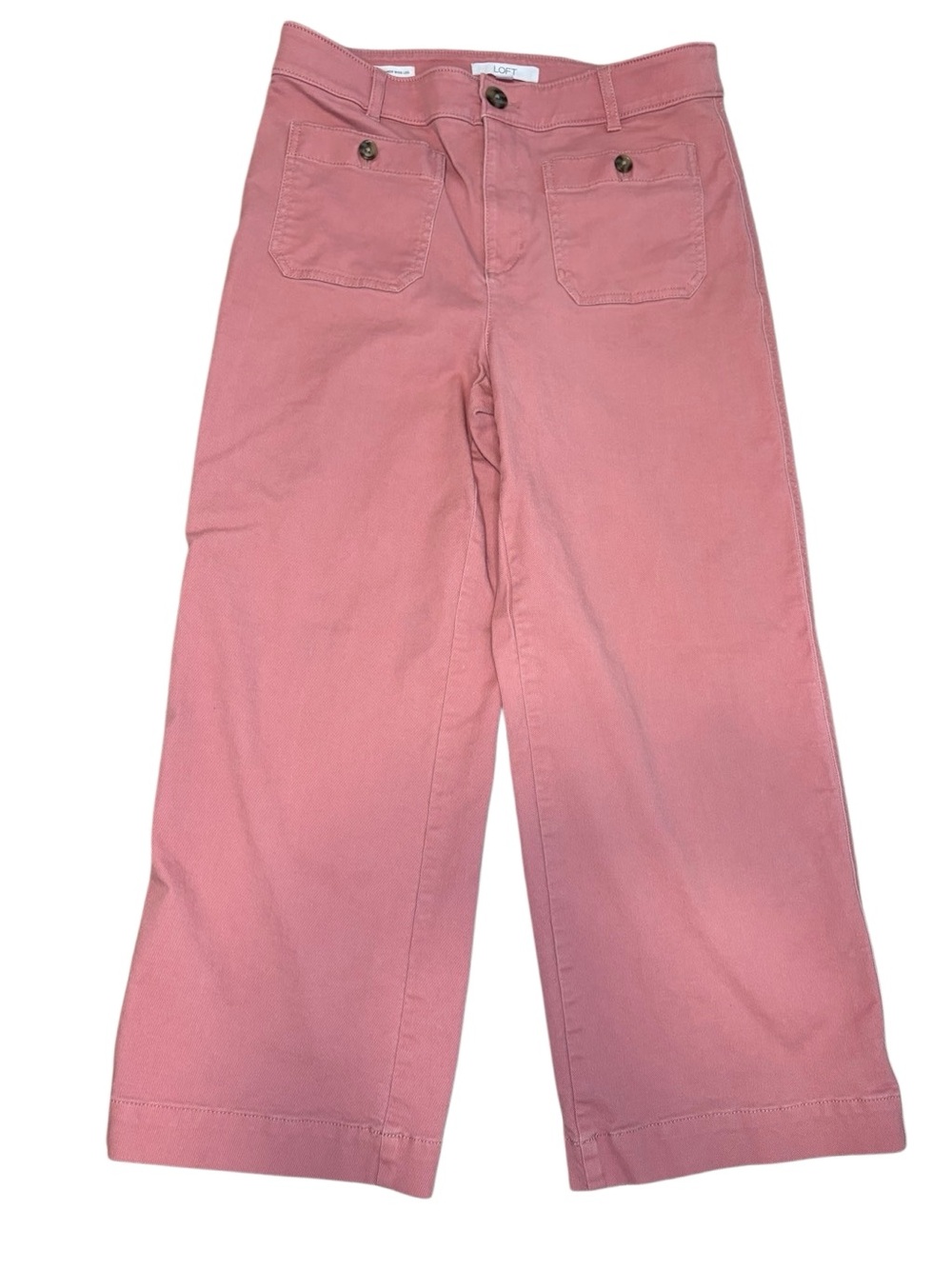 Loft Palmer Wide Leg Crop Pants in Twill. Cool Melon Color. Size 8. Great Cond.
